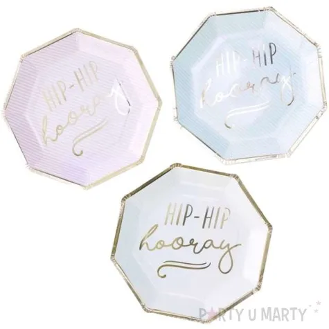 talerzyki papierowe hip hip hooray ginger ray 25 cm 8 szt