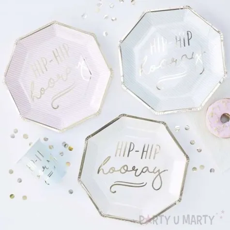 talerzyki papierowe hip hip hooray ginger ray 25 cm 8 szt