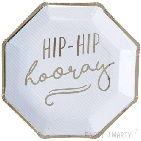 talerzyki papierowe hip hip hooray niebieskie ginger ray 25 cm 8 szt