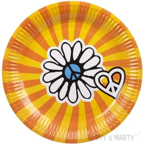 talerzyki papierowe hipis hippie boland 23 cm 6 szt