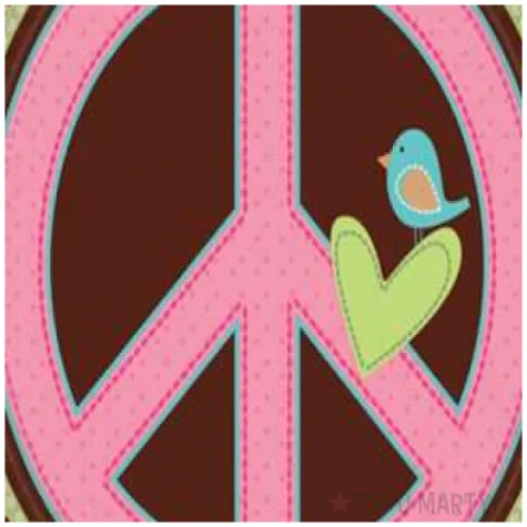 talerzyki papierowe hippie birthday 22 8 cm 8 szt