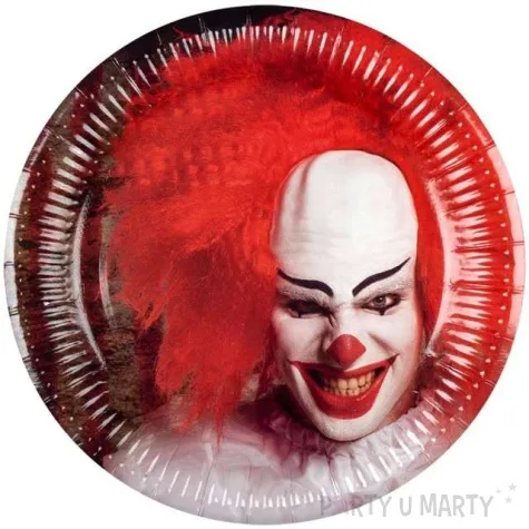 talerzyki papierowe horror clown boland 23 cm 6 szt