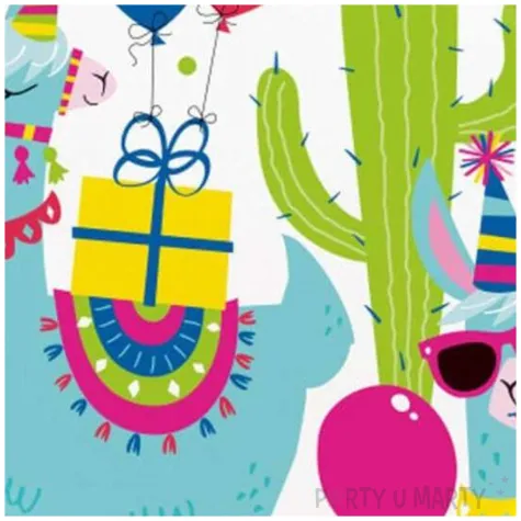 talerzyki papierowe imprezowa lama unique 23 cm 8 szt