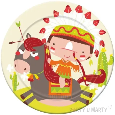 talerzyki papierowe indianskie party godan 23 cm 6 szt