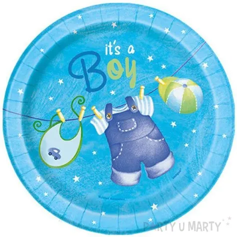 talerzyki papierowe its a boy 18 cm unique 8 szt