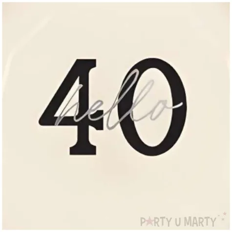 talerzyki papierowe jednorazowe ndekoracja a 40 urodziny hello 40 kremowe 18 cm 6 szt