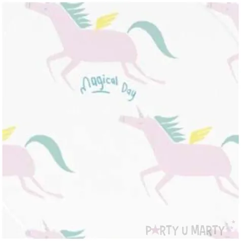 talerzyki papierowe jednorozce biale partypal 23 cm 6 szt