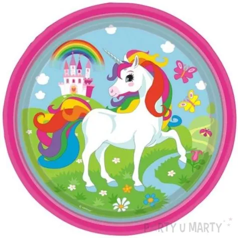 talerzyki papierowe jednorozec amscan 23 cm 8 szt