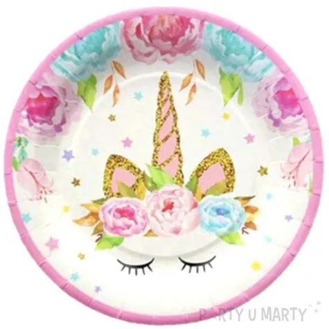 talerzyki papierowe jednorozec unicorn jix 17 5 cm 6 szt