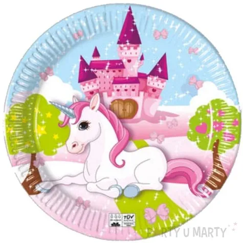 talerzyki papierowe jednorozec unicorn procos 20 cm 8 sz