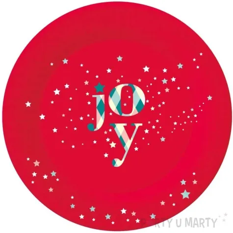 talerzyki papierowe joy swiateczne czerwony godan 18 cm 6 szt