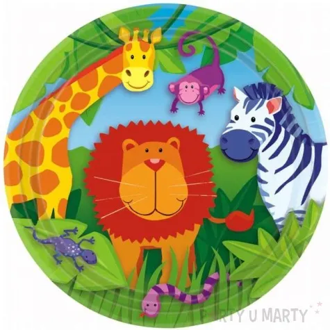 talerzyki papierowe jungle animals 23 cm 8 szt