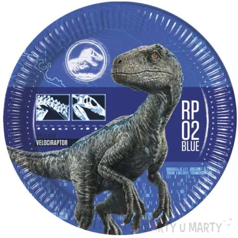 talerzyki papierowe jurassic world procos 33 cm 8 szt