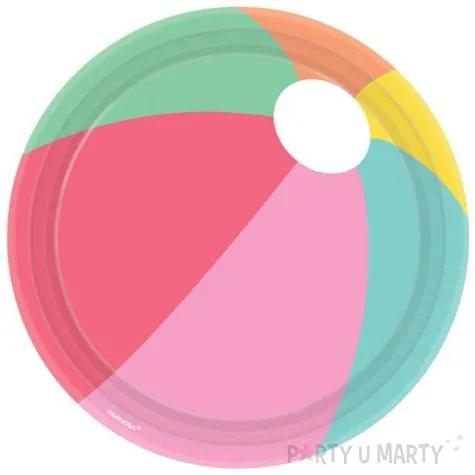 talerzyki papierowe just chillin pilka plazowa amscan 22 8 cm 8 szt