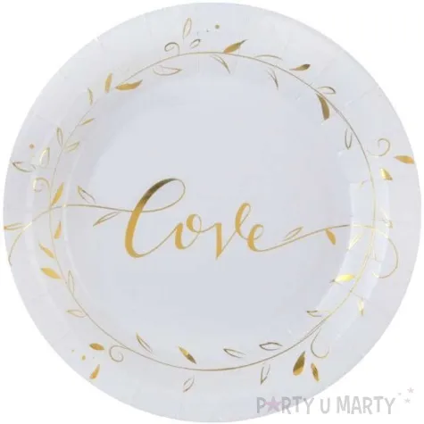 talerzyki papierowe just married santex 23 cm 10 szt