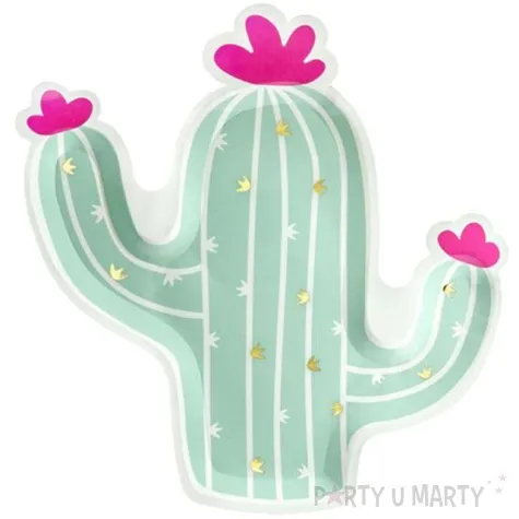 talerzyki papierowe kaktus partydeco 23 cm 6 szt