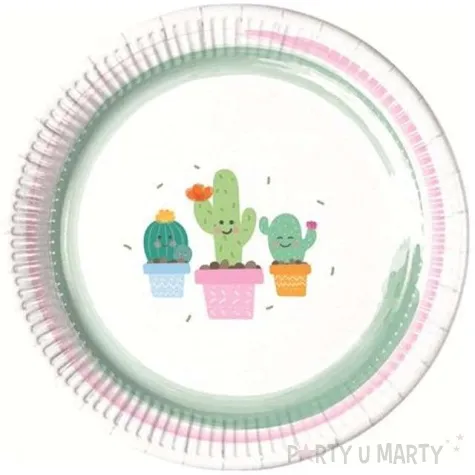 talerzyki papierowe kaktus procos 23 cm 8 szt