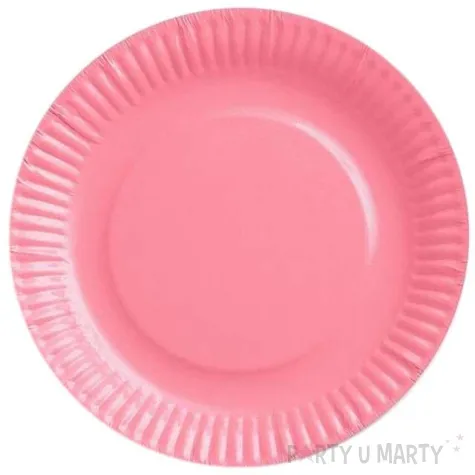 talerzyki papierowe klasyczne jasnorozowe 18 cm 6 szt