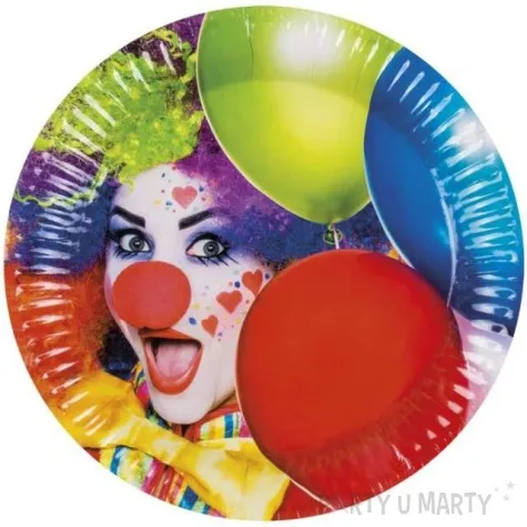 talerzyki papierowe klaun balony boland 23 cm 6 szt