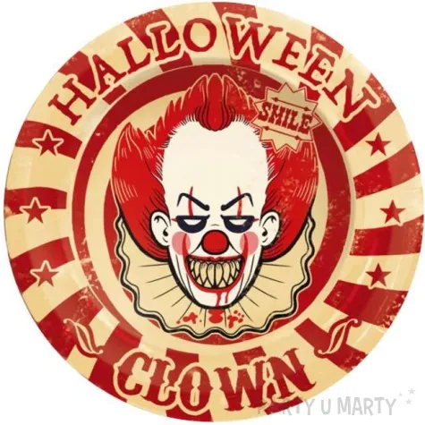 talerzyki papierowe klaun joker guirca 8 szt