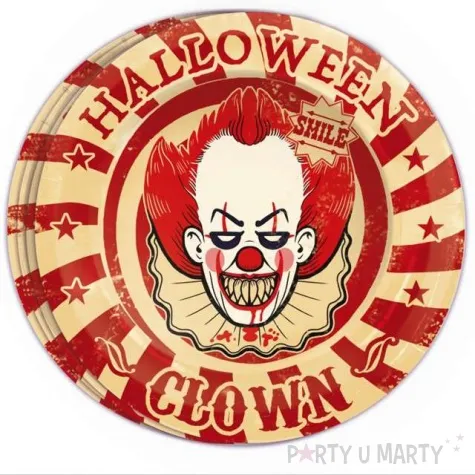 talerzyki papierowe klaun joker guirca 8 szt