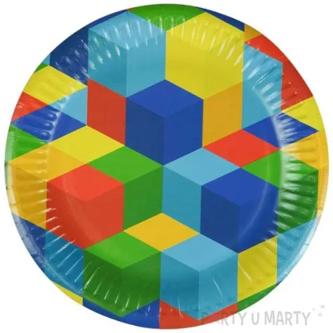 talerzyki papierowe klocki mix arpex 18 cm 8 szt