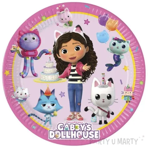 talerzyki papierowe koci domek gabi gabbys dollhouse procos 23 cm 8 szt
