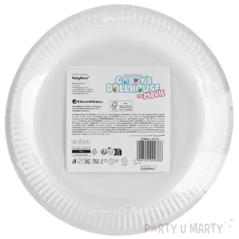 talerzyki papierowe koci domek gabi gabbys dollhouse the movie partydeco 23 cm 6 szt