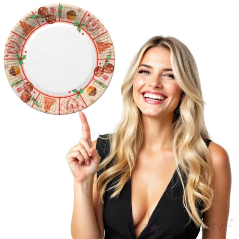 talerzyki papierowe kolaz z piernika cukru i przypraw maki 23 cm 8 szt