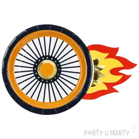 talerzyki papierowe kolo wyscigowe partydeco 18 cm 6 szt