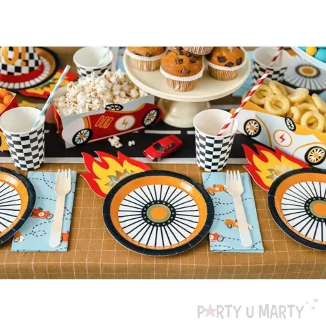 talerzyki papierowe kolo wyscigowe partydeco 18 cm 6 szt
