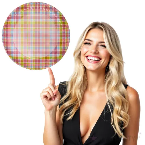 talerzyki papierowe kolorowa kratka fsopakowania 23 cm 8 szt