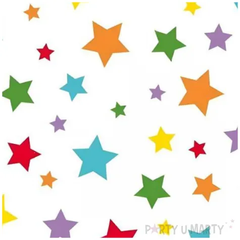 talerzyki papierowe kolorowe gwiazdki bialy procos 20 cm 8 szt
