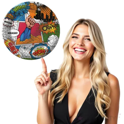 talerzyki papierowe komiks fsopakowania 23 cm 8 szt