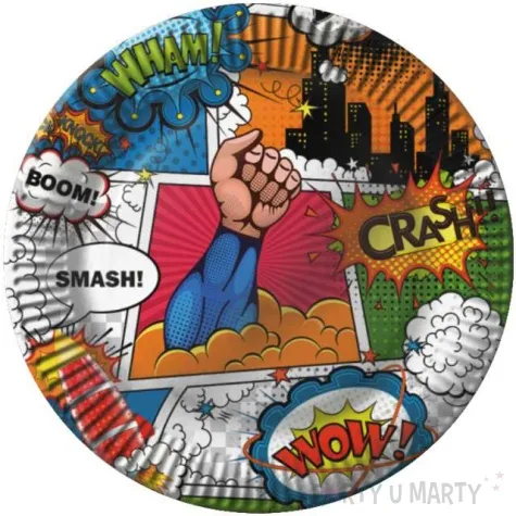 talerzyki papierowe komiks fsopakowania 23 cm 8 szt