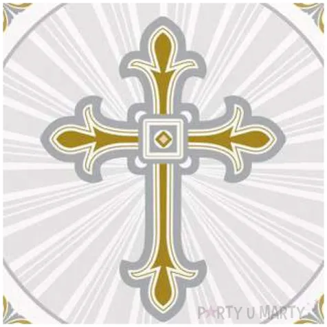 talerzyki papierowe komunia zlote godan 23 cm 8 szt