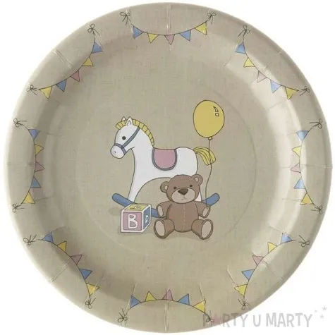 talerzyki papierowe kon na biegunach ginger ray 23 cm 8 szt