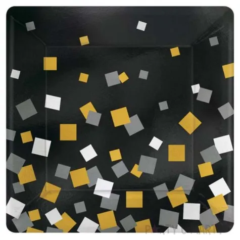 talerzyki papierowe konfetti 18 cm 8 szt