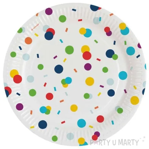 talerzyki papierowe konfetti amscan 18 cm 8 szt