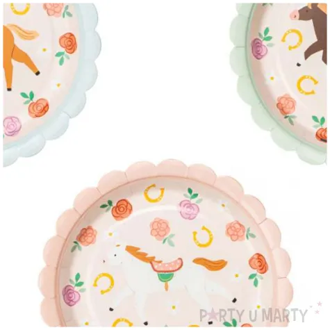 talerzyki papierowe konie mix partydeco 18 cm 6 szt