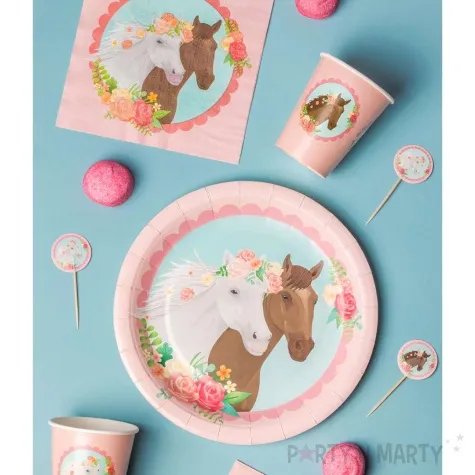 talerzyki papierowe konie pd horses pd party 23 cm 8 szt