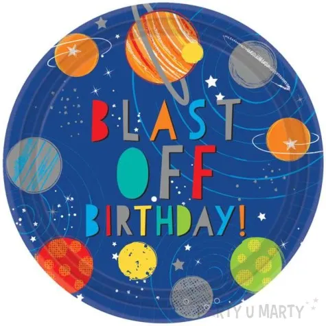 talerzyki papierowe kosmos blast off amscan 23 cm 8 szt