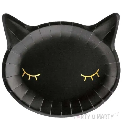 talerzyki papierowe kotek czarny partydeco 22x20 cm 6 szt