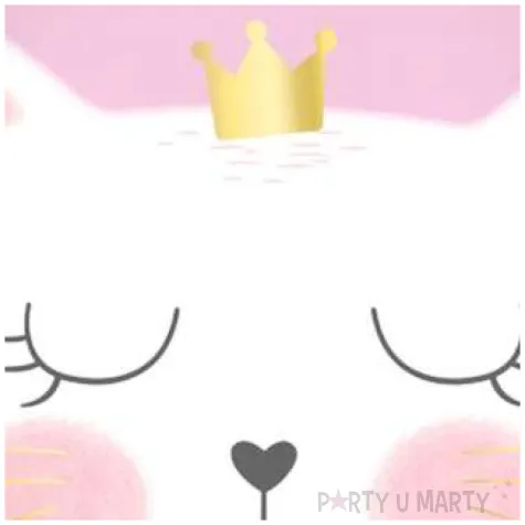 talerzyki papierowe kotek z korona rozowe godan 6 szt