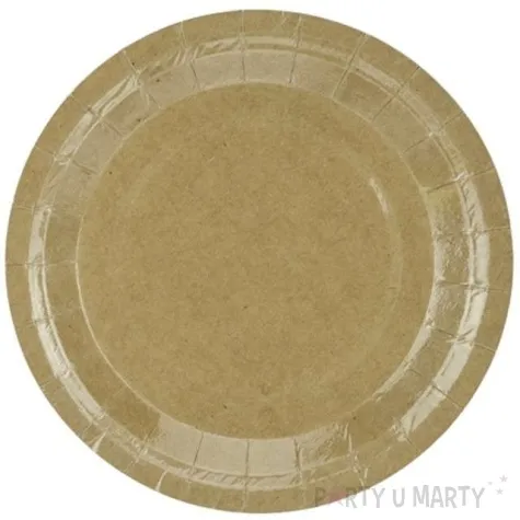 talerzyki papierowe kraft brazowe partydeco 18 cm 6 szt