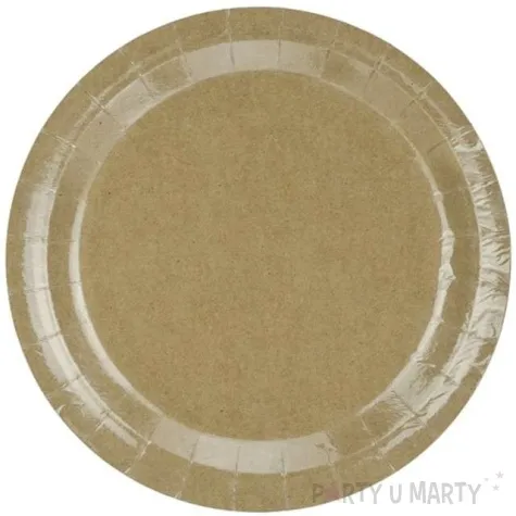 talerzyki papierowe kraft brazowe partydeco 23 cm 6 szt