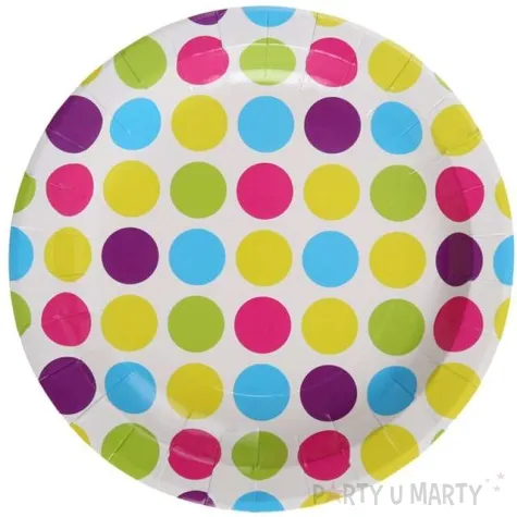 talerzyki papierowe kropki kolor santex 23 cm 10 szt