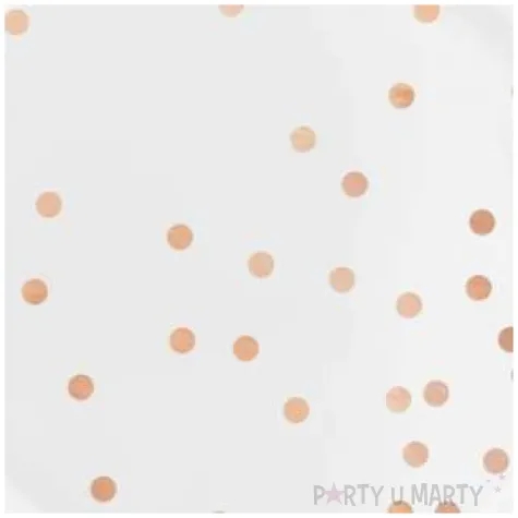 talerzyki papierowe kropki rozowe zloto biale partypal 23 cm 6 szt