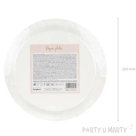 talerzyki papierowe kropki rozowo jasne partydeco 18 cm 6 szt