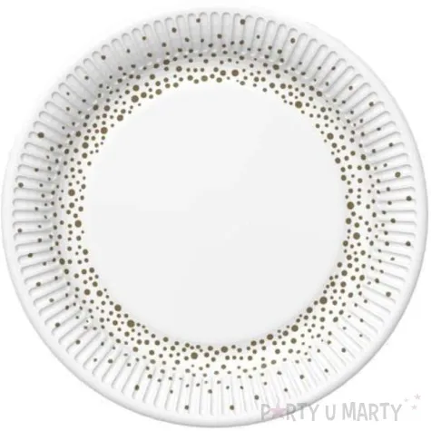 talerzyki papierowe kropki zlote maki 18 cm 8 szt